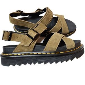 Dr. Martens Voss II Bronx Suede Sandals Women’s 11 DMS Olive NWT